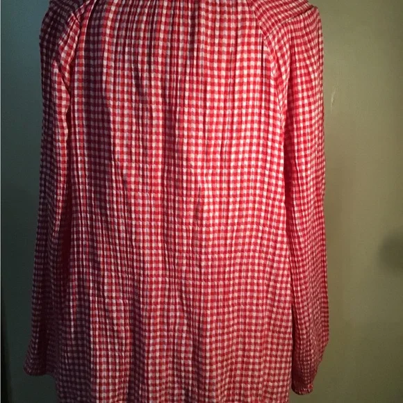 Women’s size large new with tags old Navy red and white gingham top/blouse - Picture 3 of 9